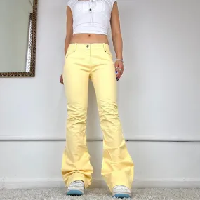 00s flared yellow  trousers