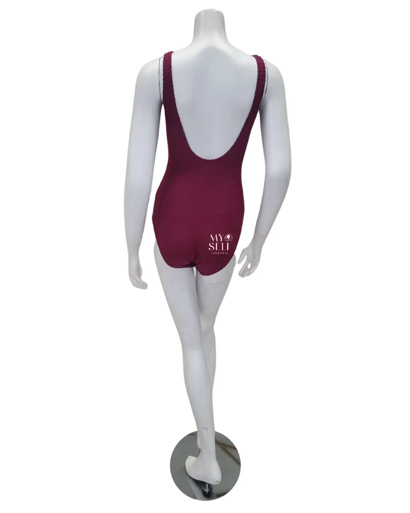 23DD180 Merlot Day Dream High Neck Swimsuit