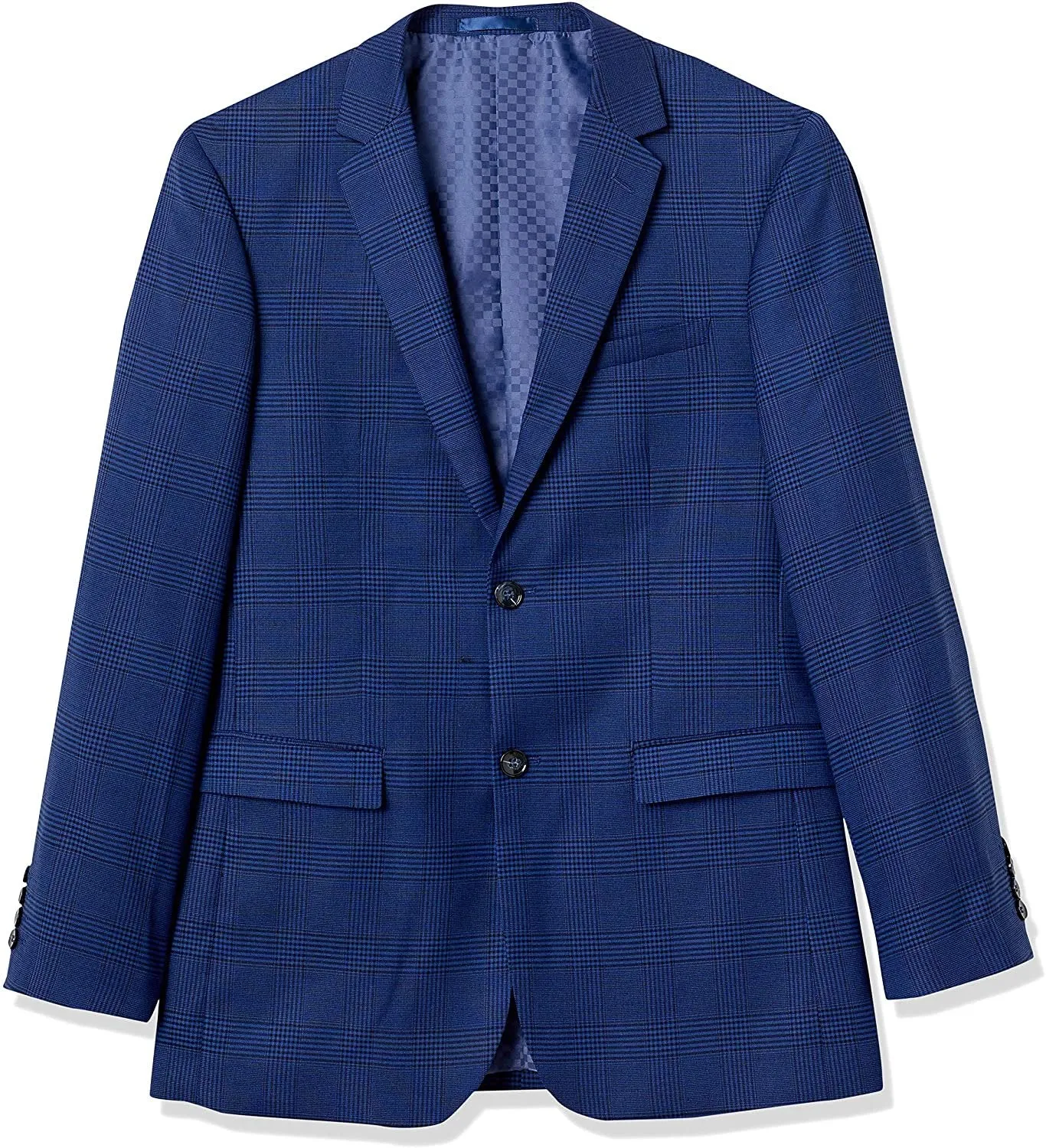 Adam Baker Mens Ultra Slim fit Notch Lapel Plaid Sport Coat/Blazer- Colors