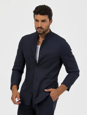 AKITA SINGLE BREASTED BLAZER IN BLUE NAVY