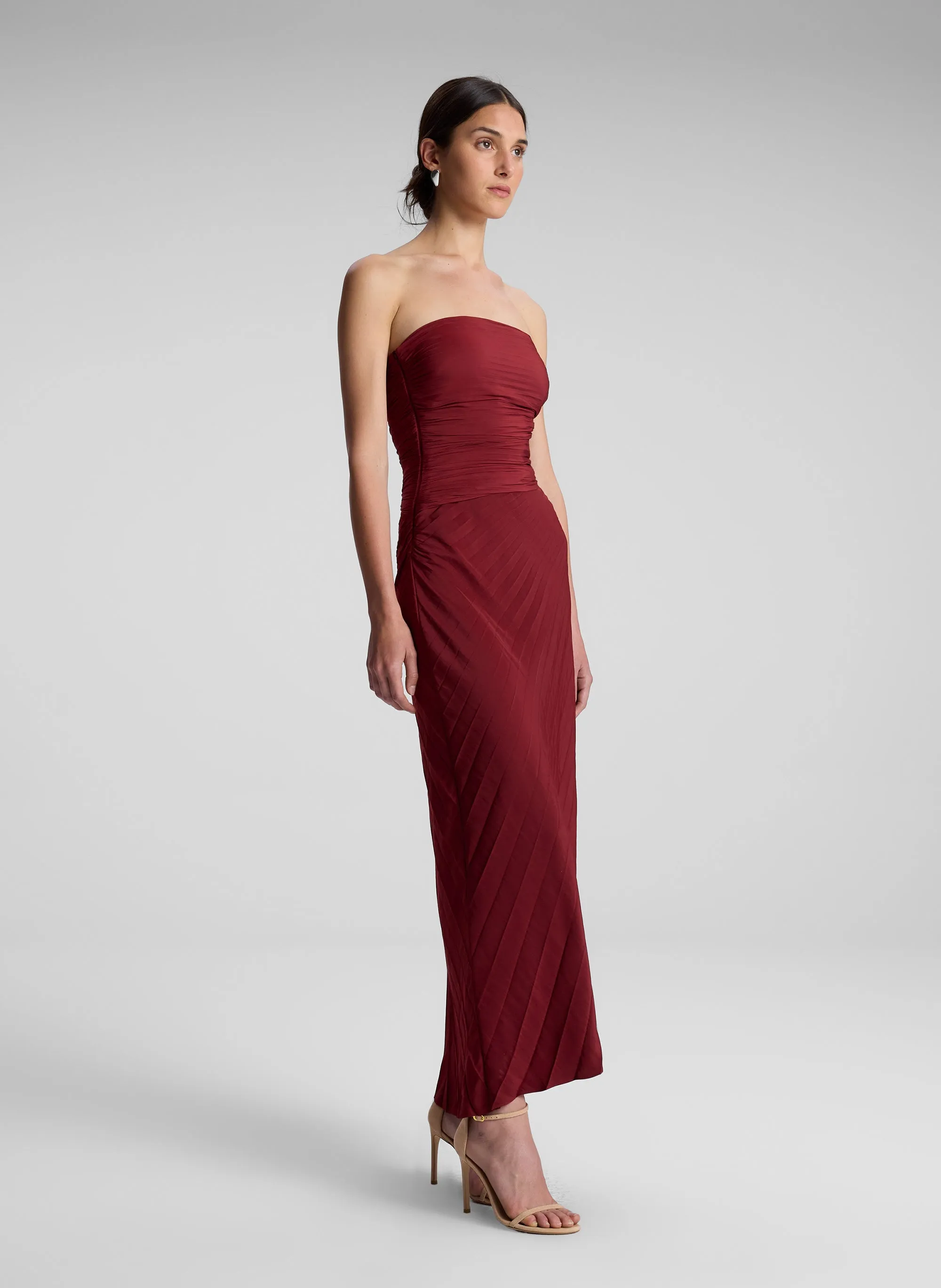 Andie Strapless Pleated Dress