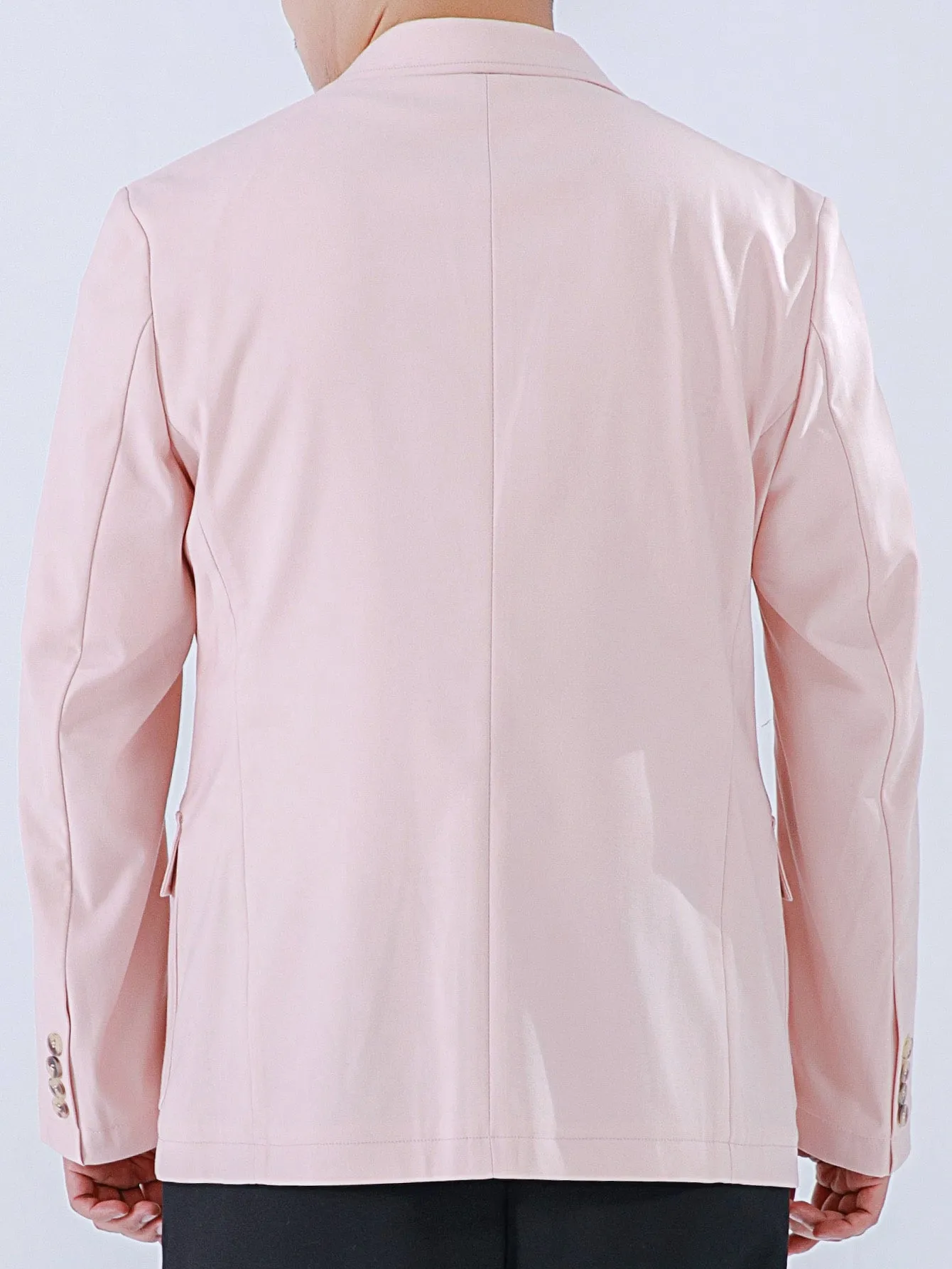 Baby Pink Single Breasted Flap Pocket Blazer