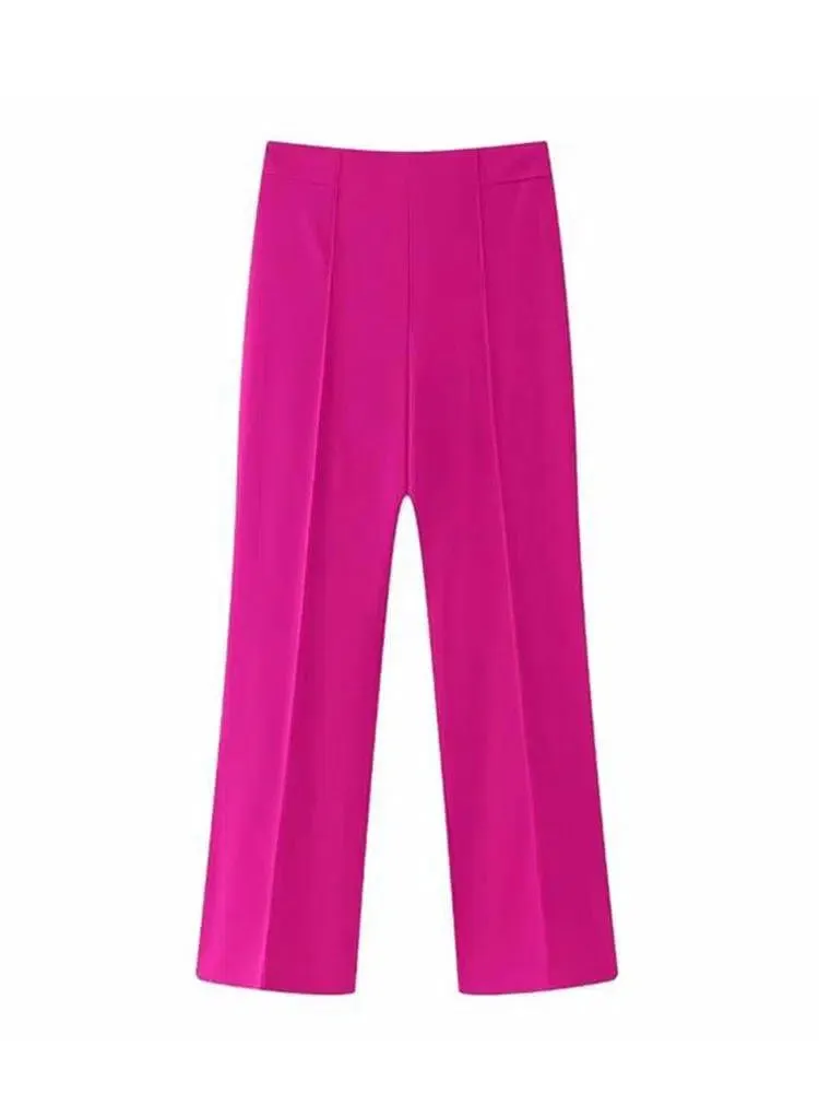 Belted High Waist Wide Leg Pant Suit