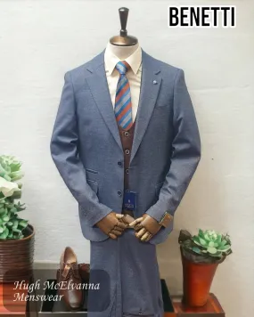 Benetti TOM Blue Tapered Fit Suit