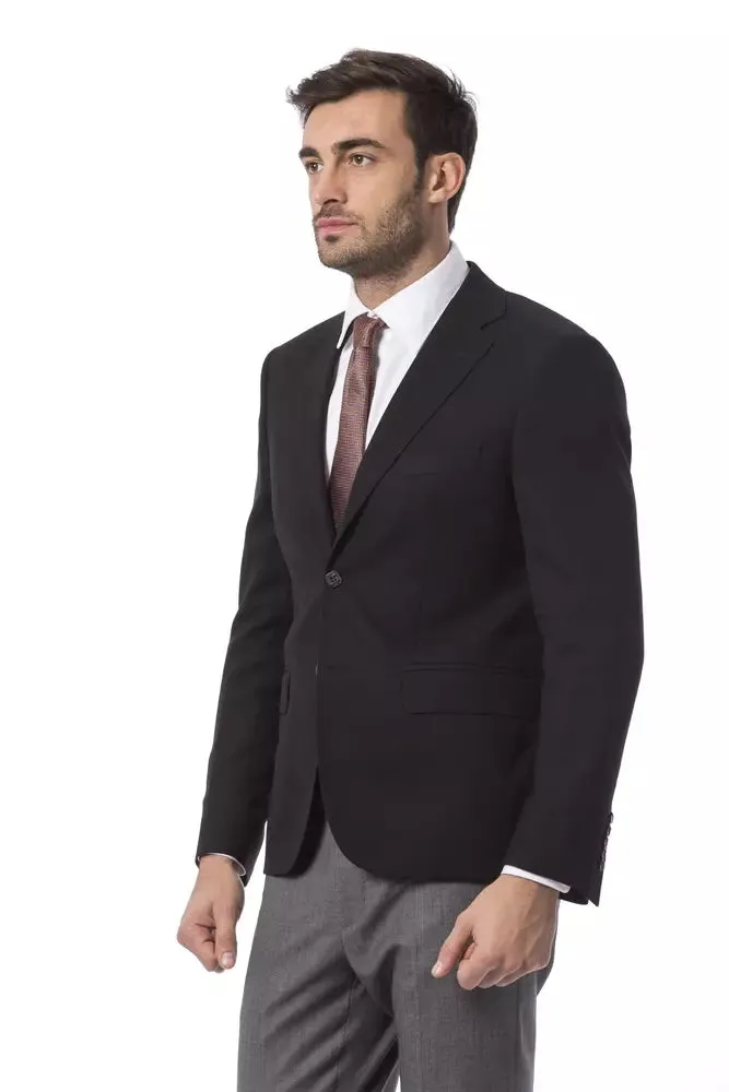 Billionaire Italian Couture Black Wool Men Blazer