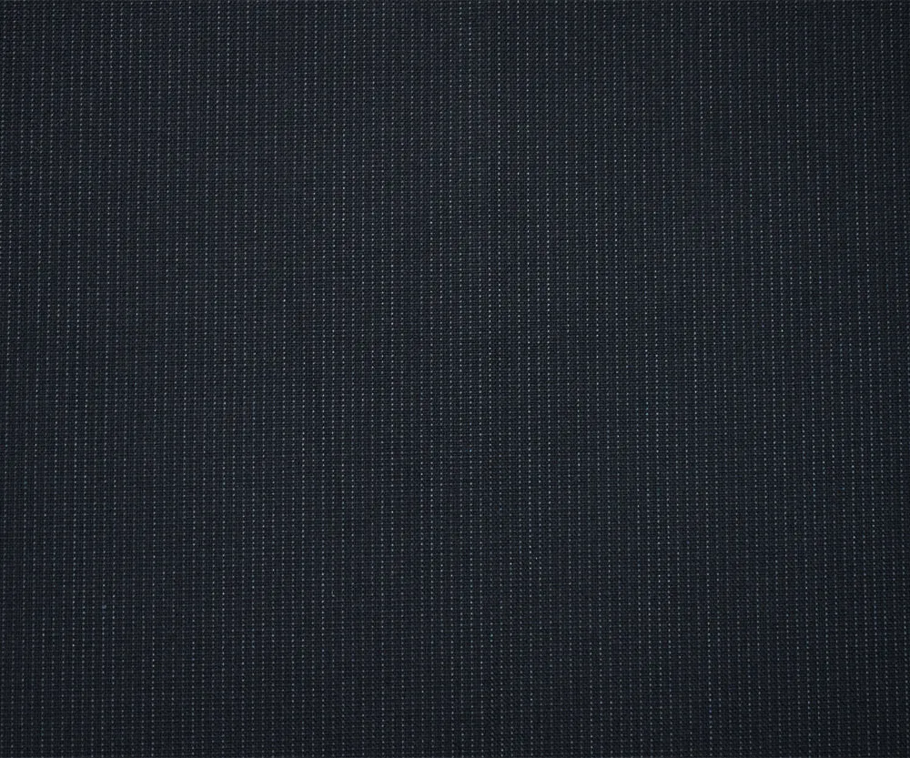 Black-Gray Wool Polyester Dobby Woven Suiting Fabric