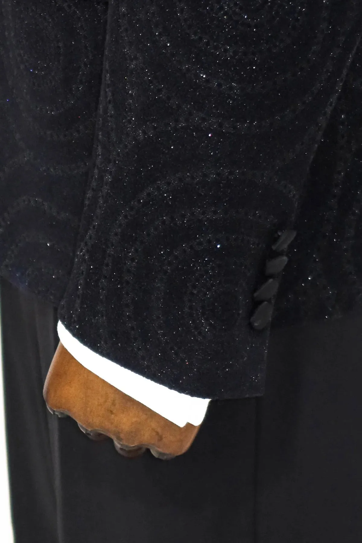 Black Sparkle Prom Blazer with Hypnose Pattern