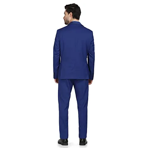 blackberrys Structured Polyester Blend Slim Fit Mens Suit (Blue, Size_40)