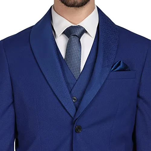 blackberrys Structured Polyester Blend Slim Fit Mens Suit (Blue, Size_40)