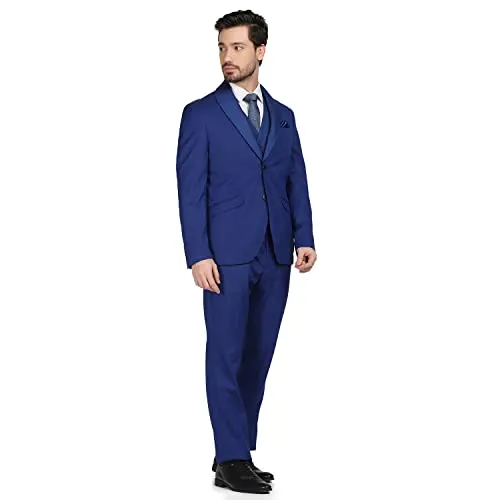 blackberrys Structured Polyester Blend Slim Fit Mens Suit (Blue, Size_40)