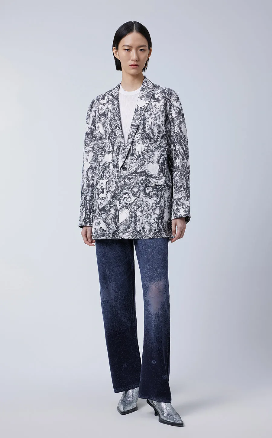 Blazer / (ESG) JNBY Miao-Inspired Prints Blazer