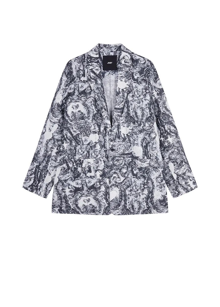 Blazer / (ESG) JNBY Miao-Inspired Prints Blazer