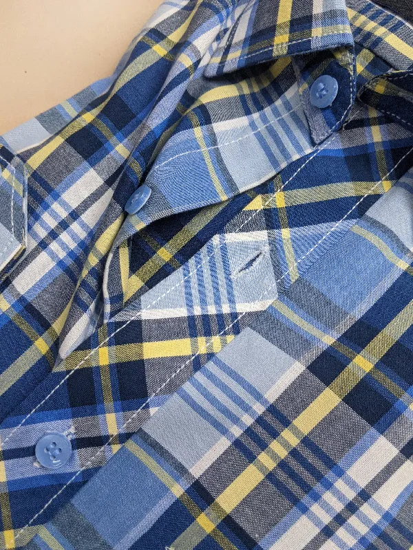 Blue Checks Formal Dress Shirt For Men MFS81