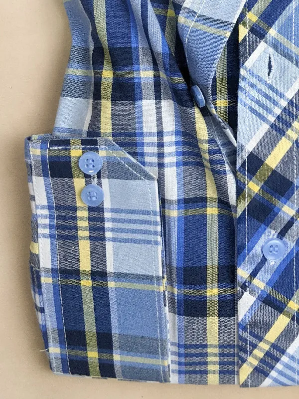 Blue Checks Formal Dress Shirt For Men MFS81