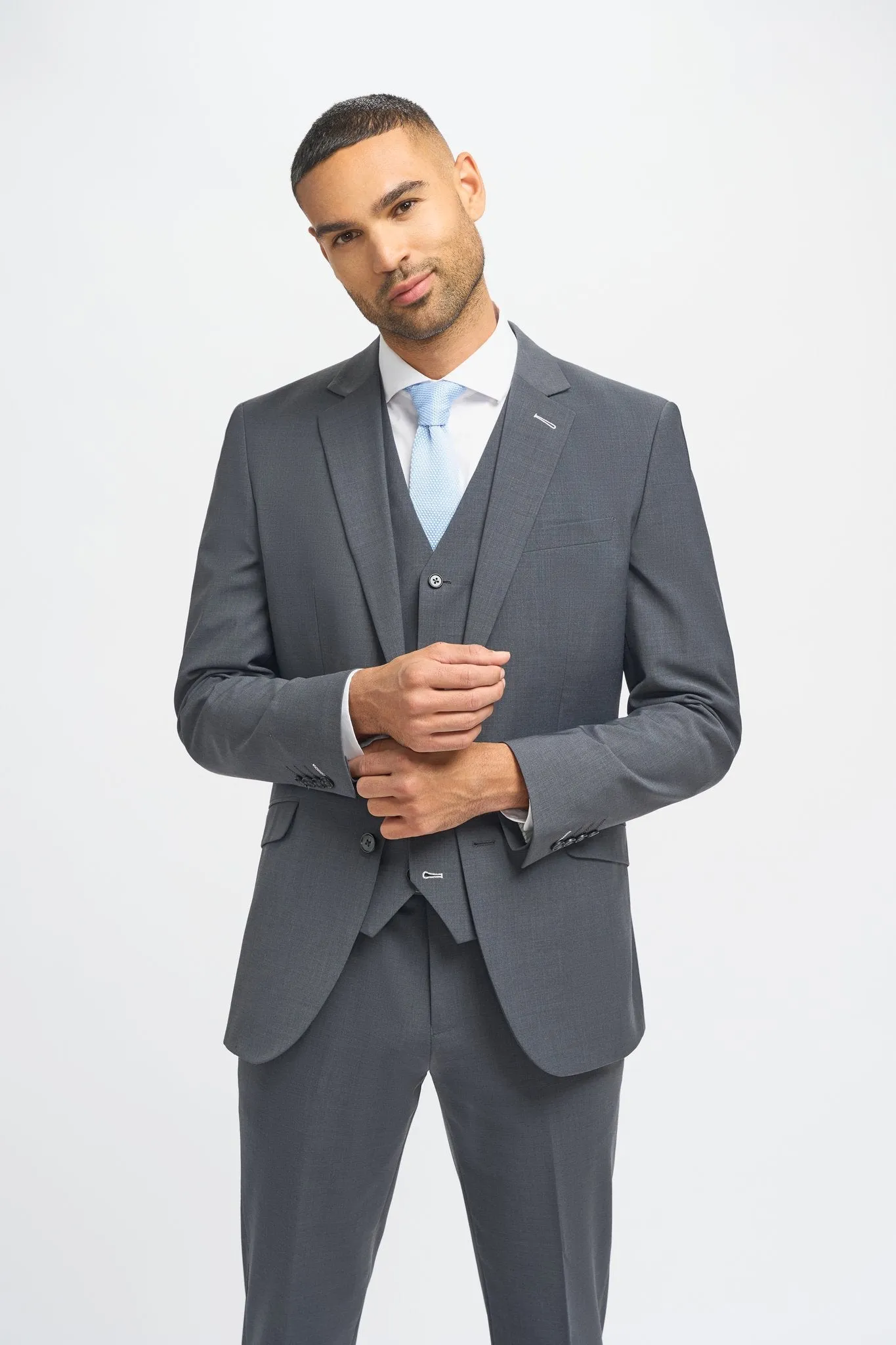 Bond Charcoal Three Piece Suit