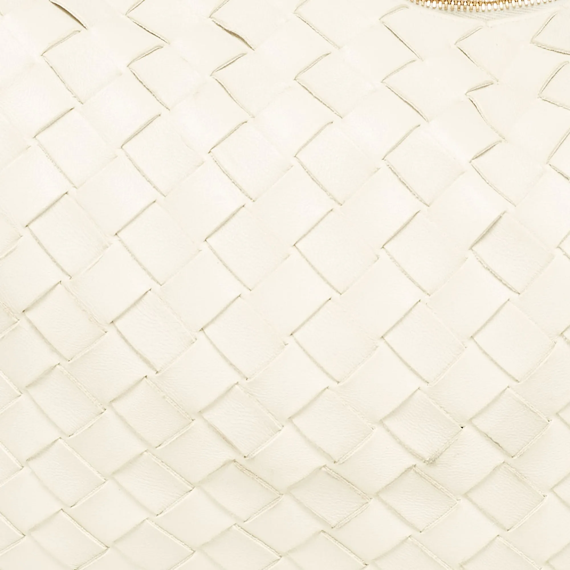 Bottega Veneta White Intrecciato Leather Medium Turn Pouch