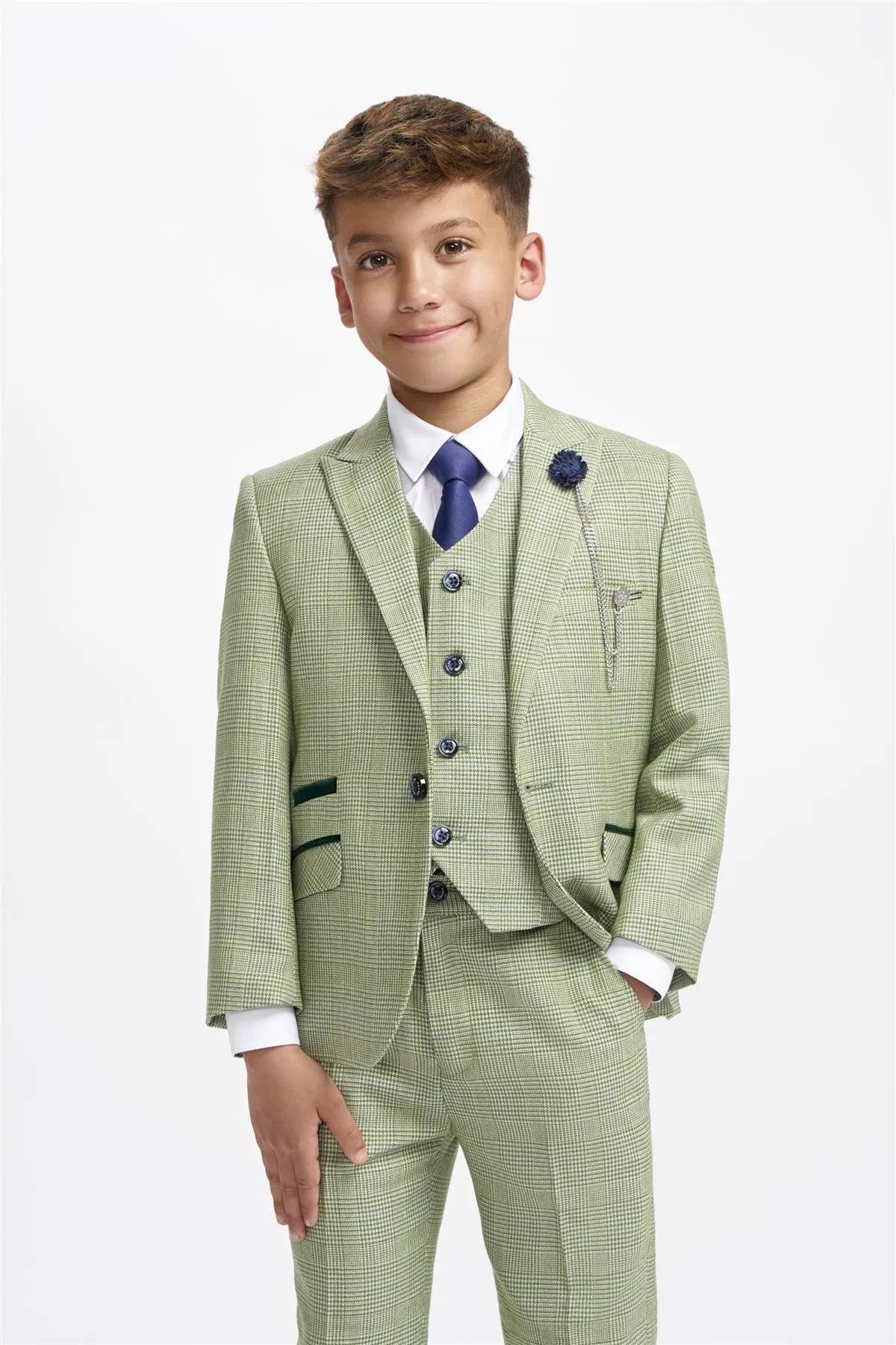 Boys Caridi Sage Three Piece Suit