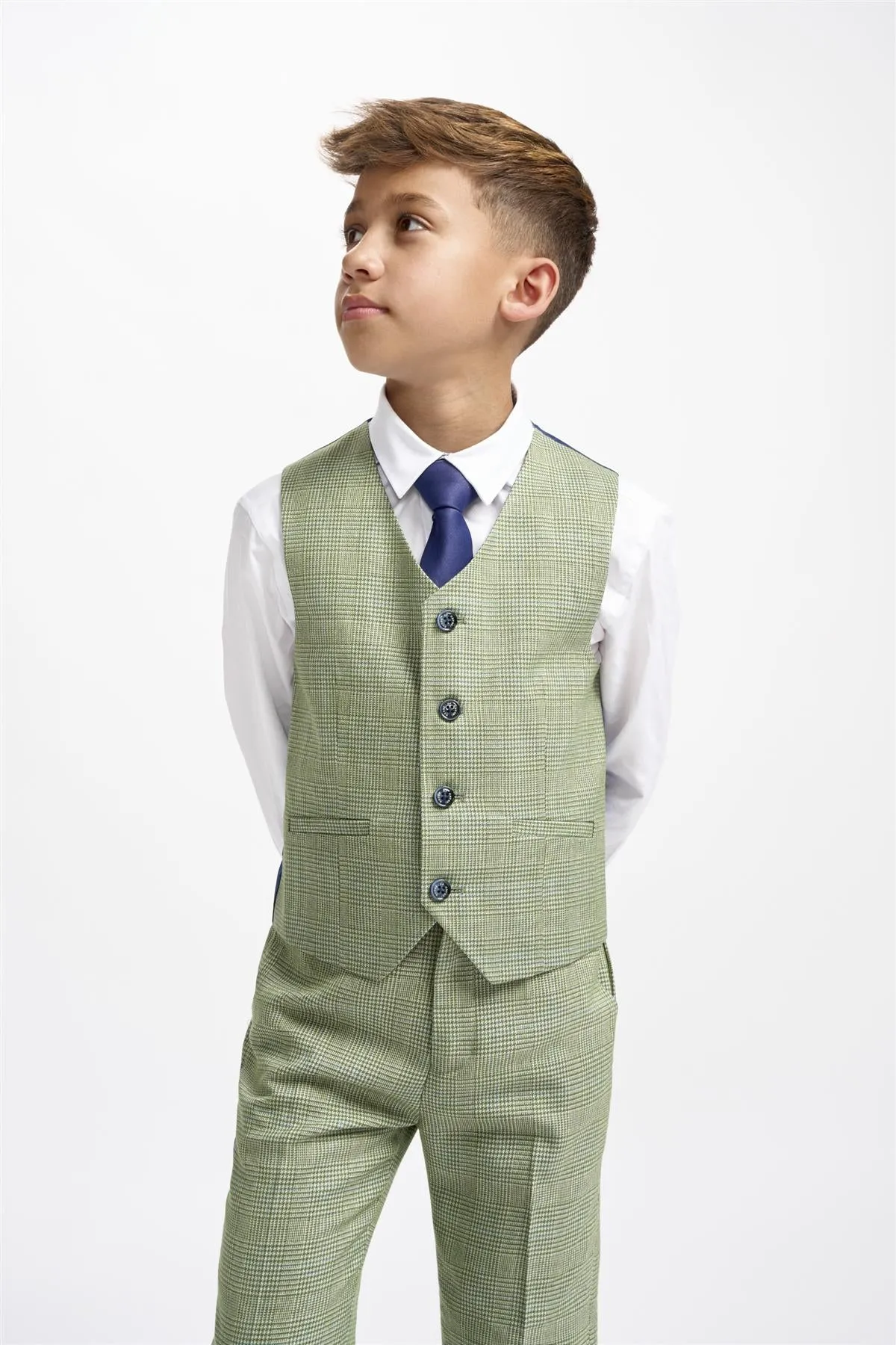 Boys Caridi Sage Three Piece Suit