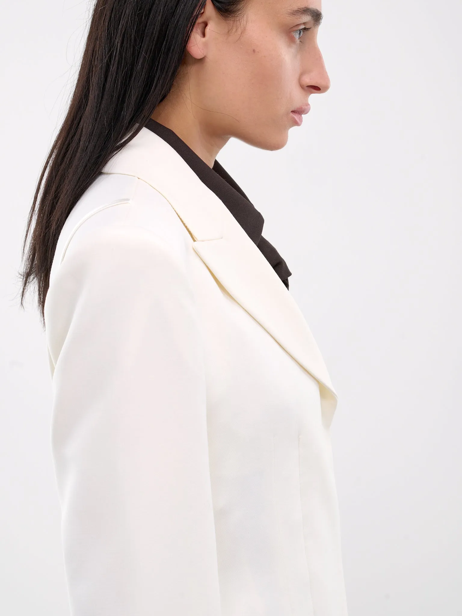 Bra Strap Tailored Blazer (AH0299-DBG-CREAM-WHITE)