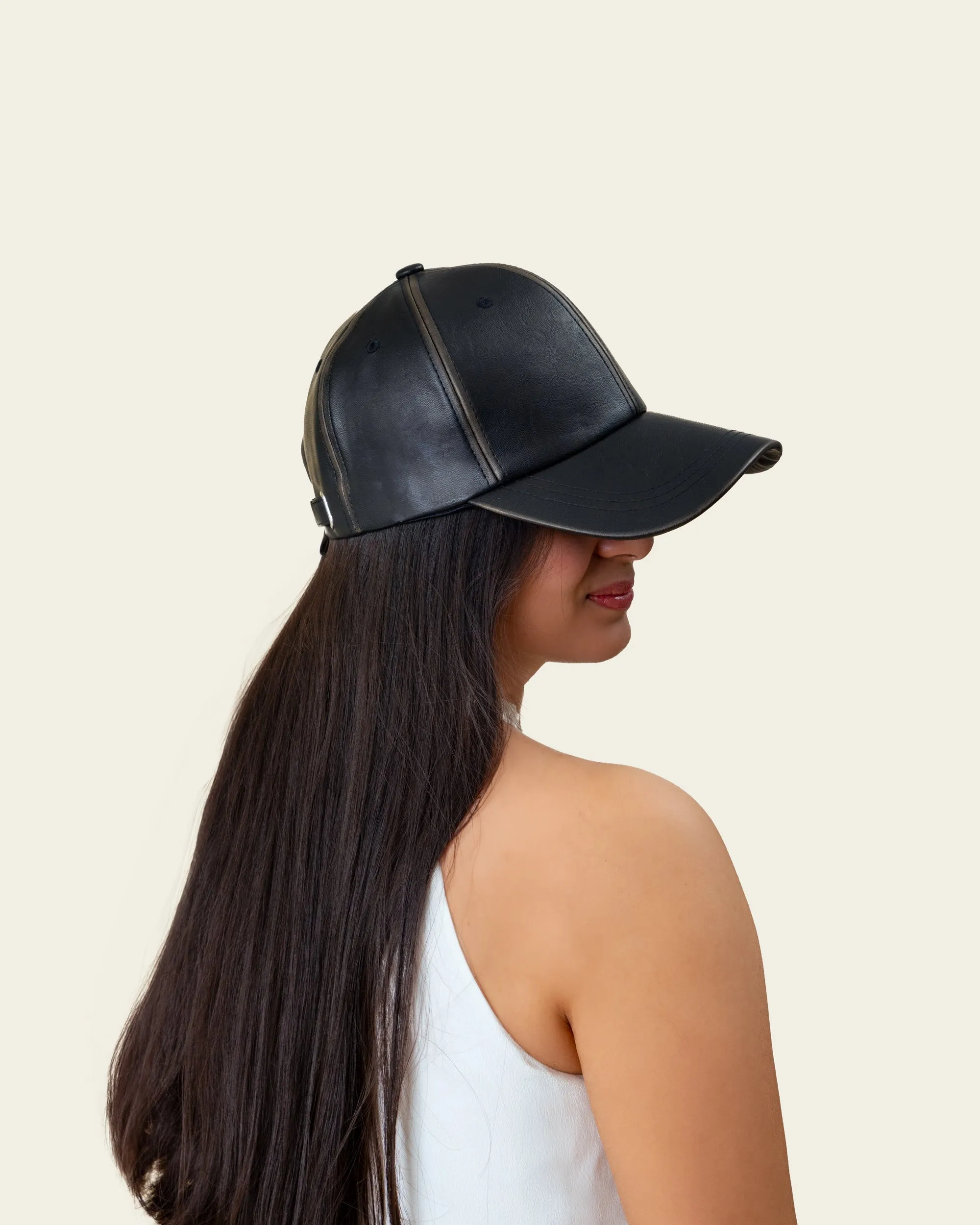 Cap (Leather) - Black