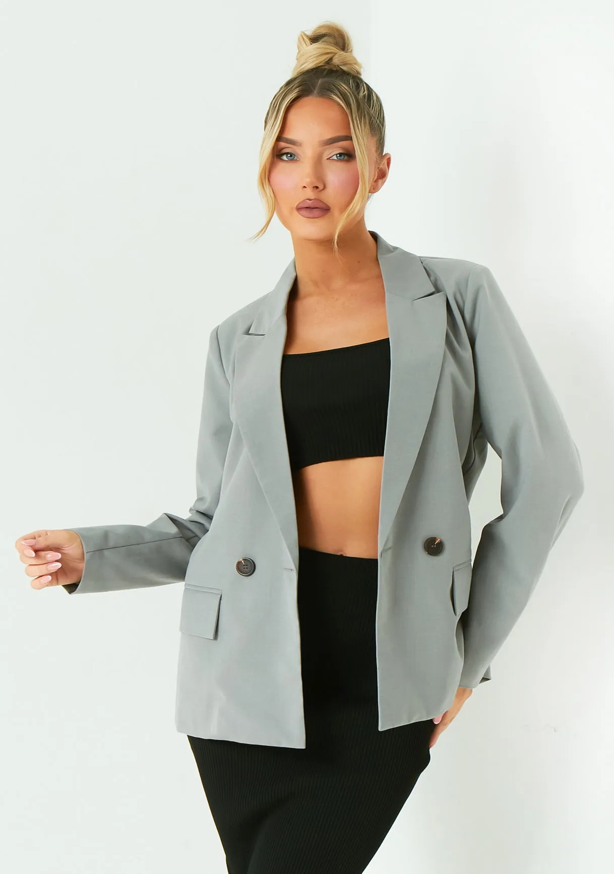 Dakota Grey Oversized Tailored Blazer