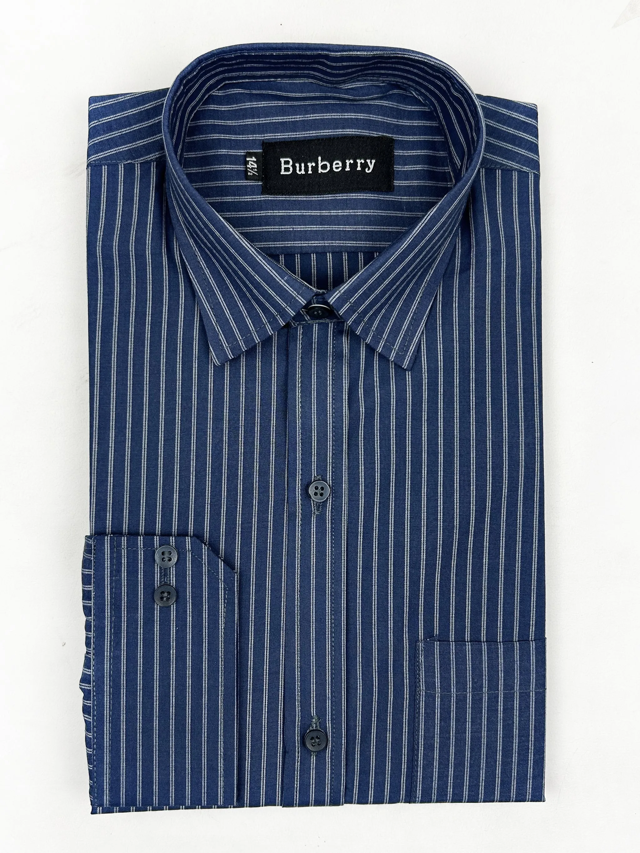 Dark Blue Formal Dress Shirt For Men MFS138