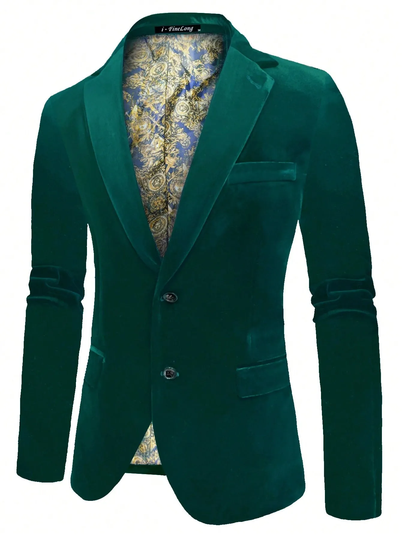 Dark Green Single Breasted Button Fron Blazer