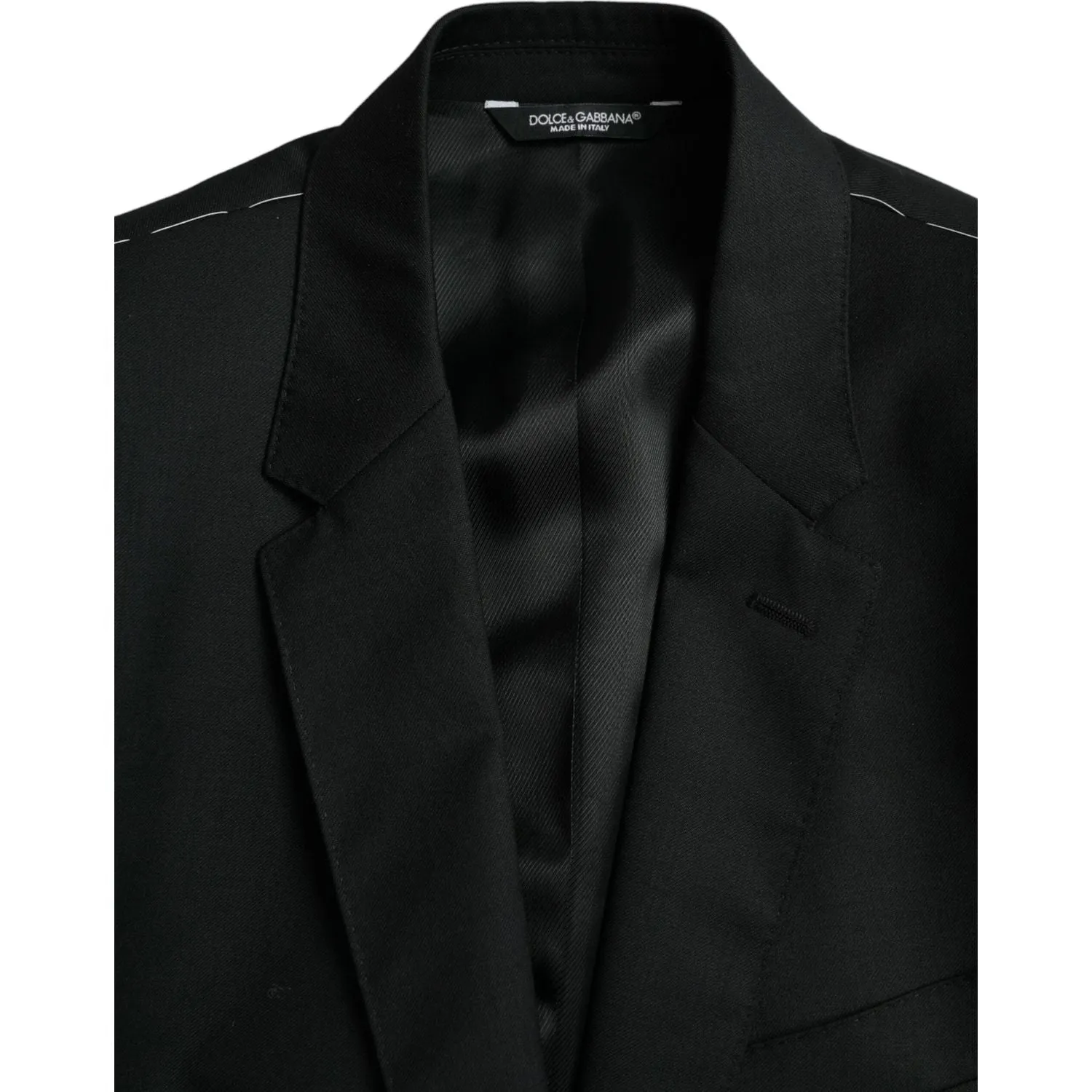 Dolce & Gabbana Black Wool MARTINI Single Breasted Blazer