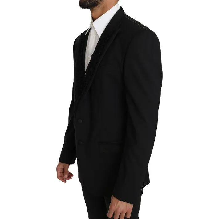 Dolce & Gabbana Elegant Black Slim Fit Martini Blazer Jacket