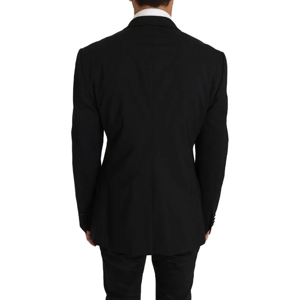 Dolce & Gabbana Elegant Black Slim Fit Martini Blazer Jacket