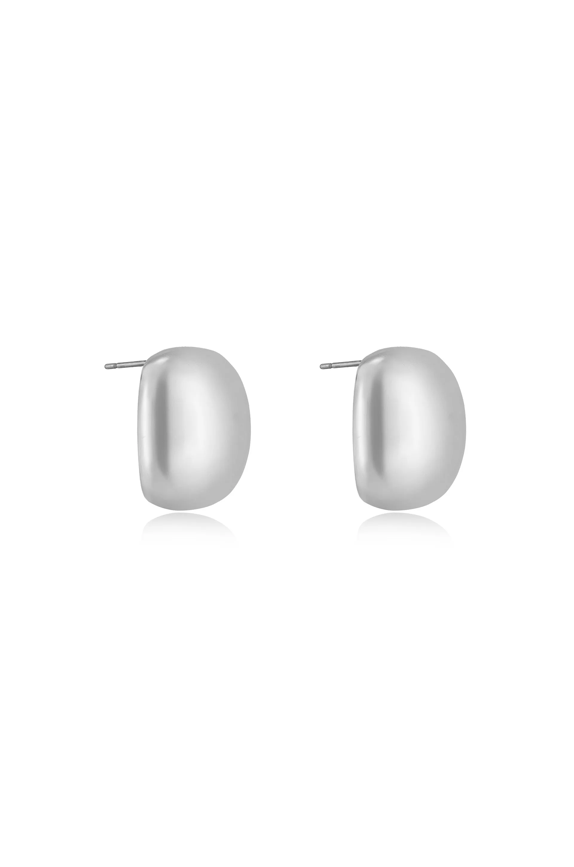 Explore More Collection - Minimal Curved Square Stud Earrings