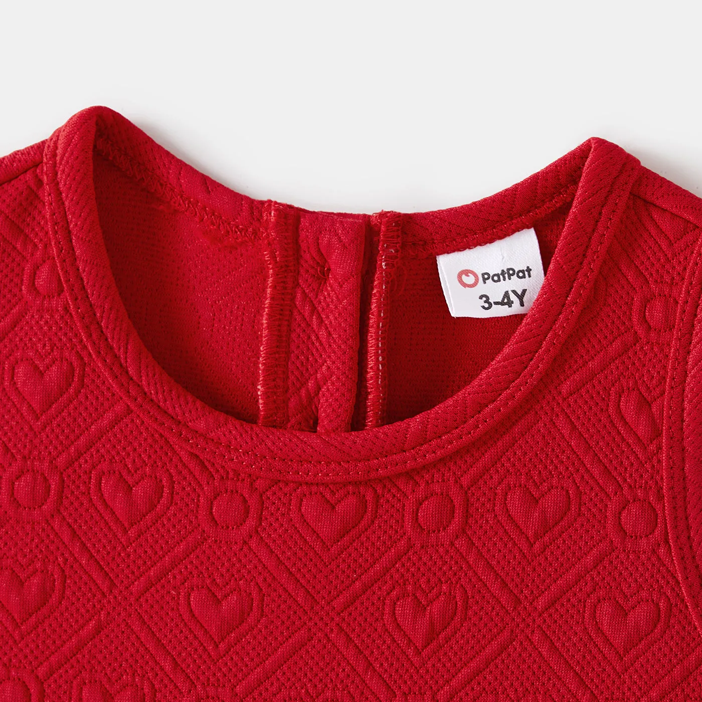 Family Matching Bow Front Red Heart Textured Tank Dresses and Long-sleeve Corduroy Shirts Sets