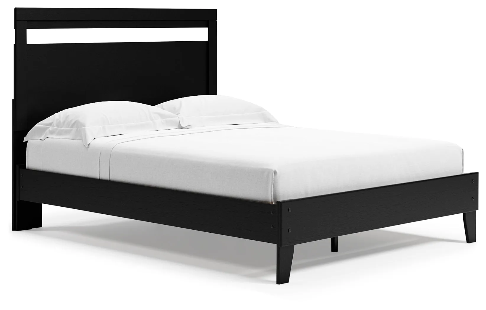 Finch Queen Panel Platform Bed with Dresser in Black/Brown