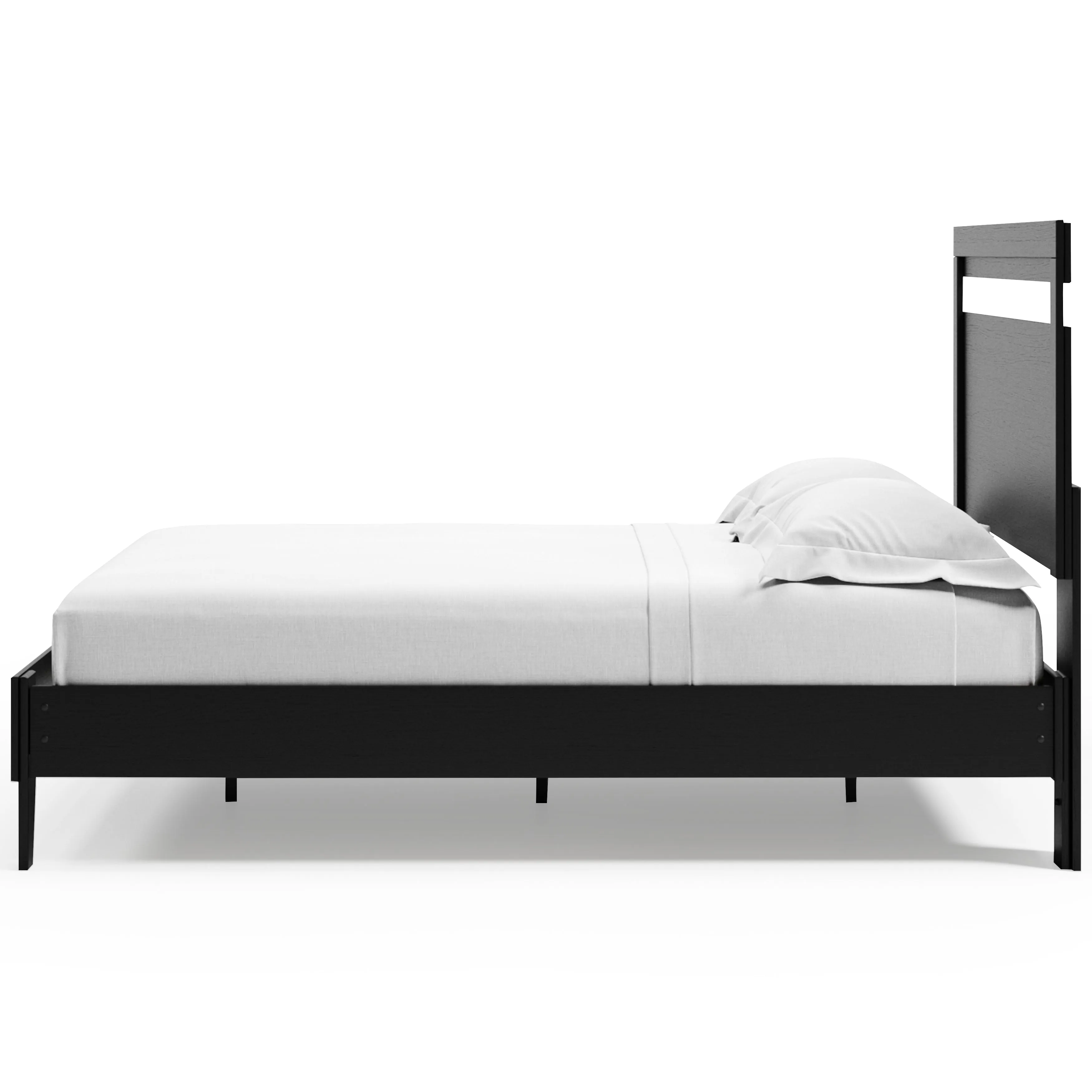 Finch Queen Panel Platform Bed with Dresser in Black/Brown