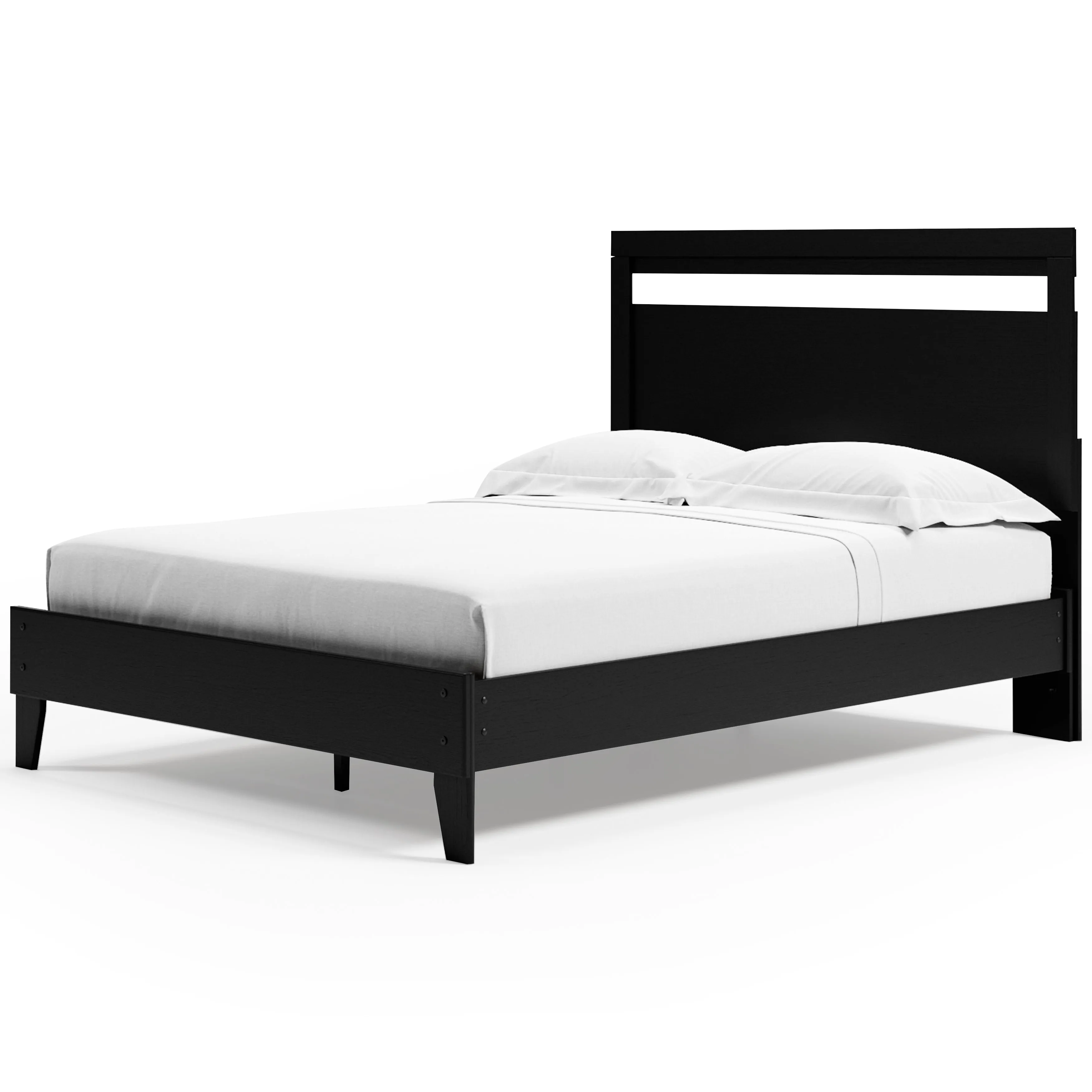 Finch Queen Panel Platform Bed with Dresser in Black/Brown