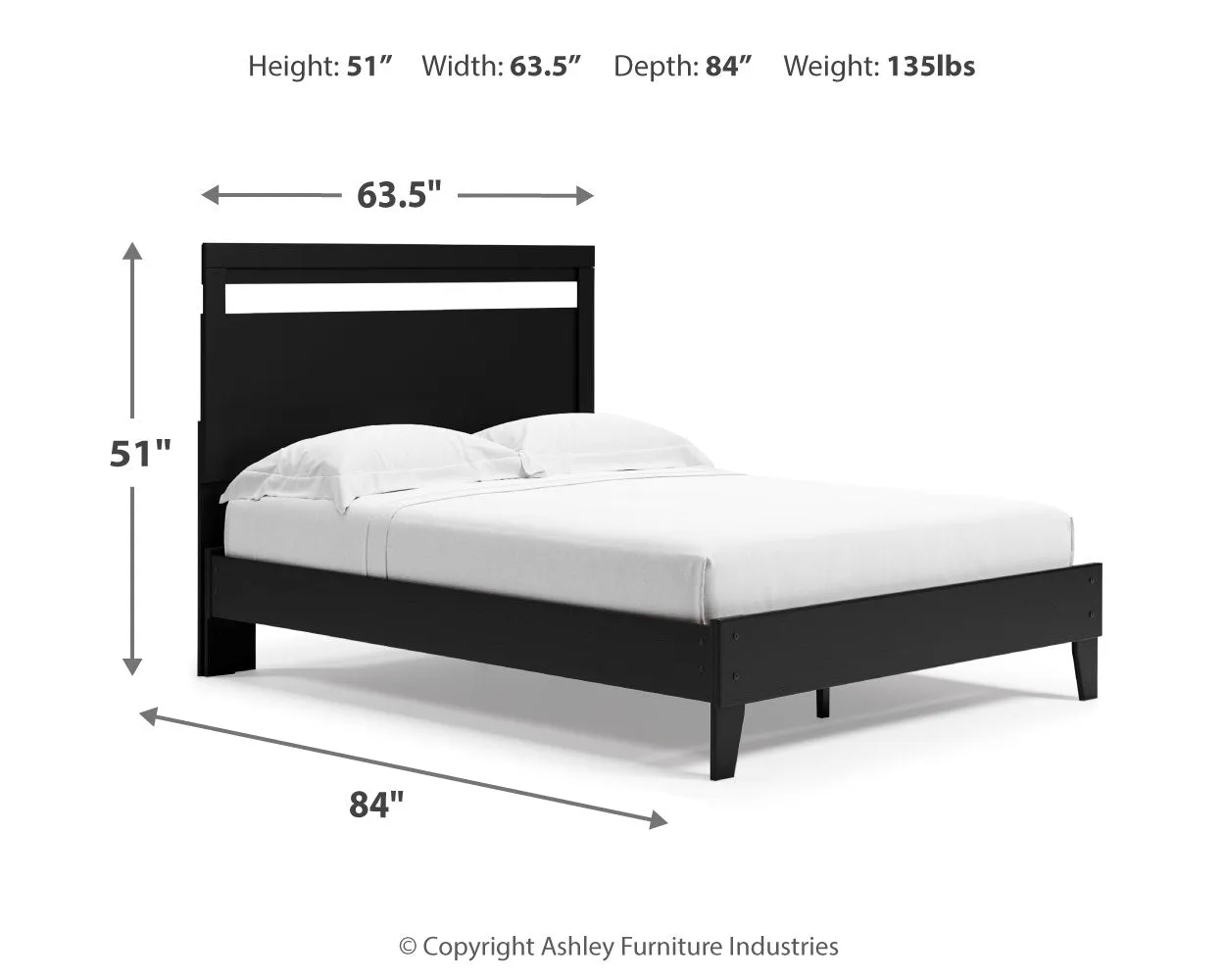 Finch Queen Panel Platform Bed with Dresser in Black/Brown