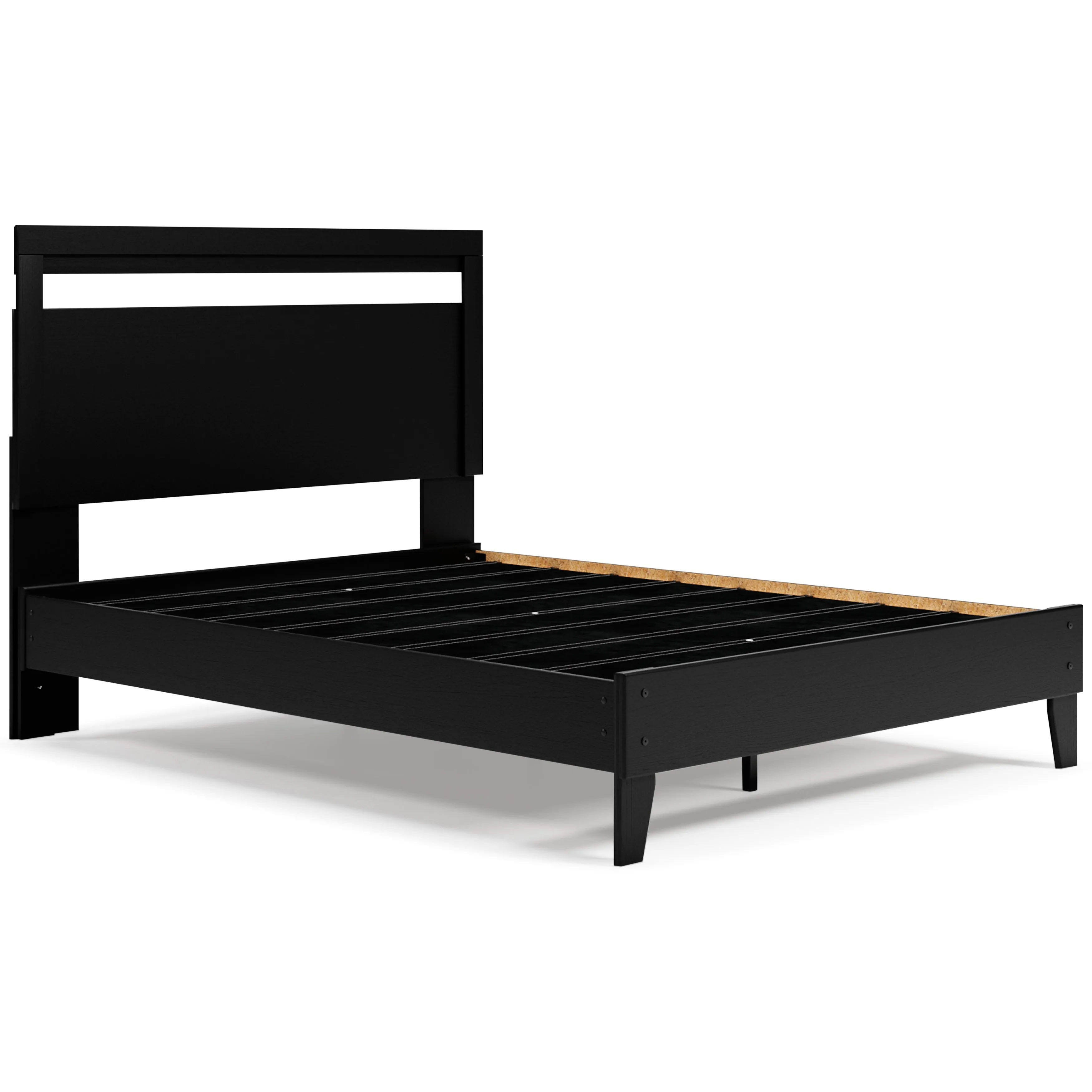 Finch Queen Panel Platform Bed with Dresser in Black/Brown