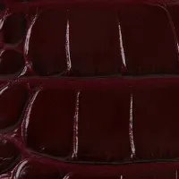 Frame Belt In Burgundy Croc Embossed Calf Leather