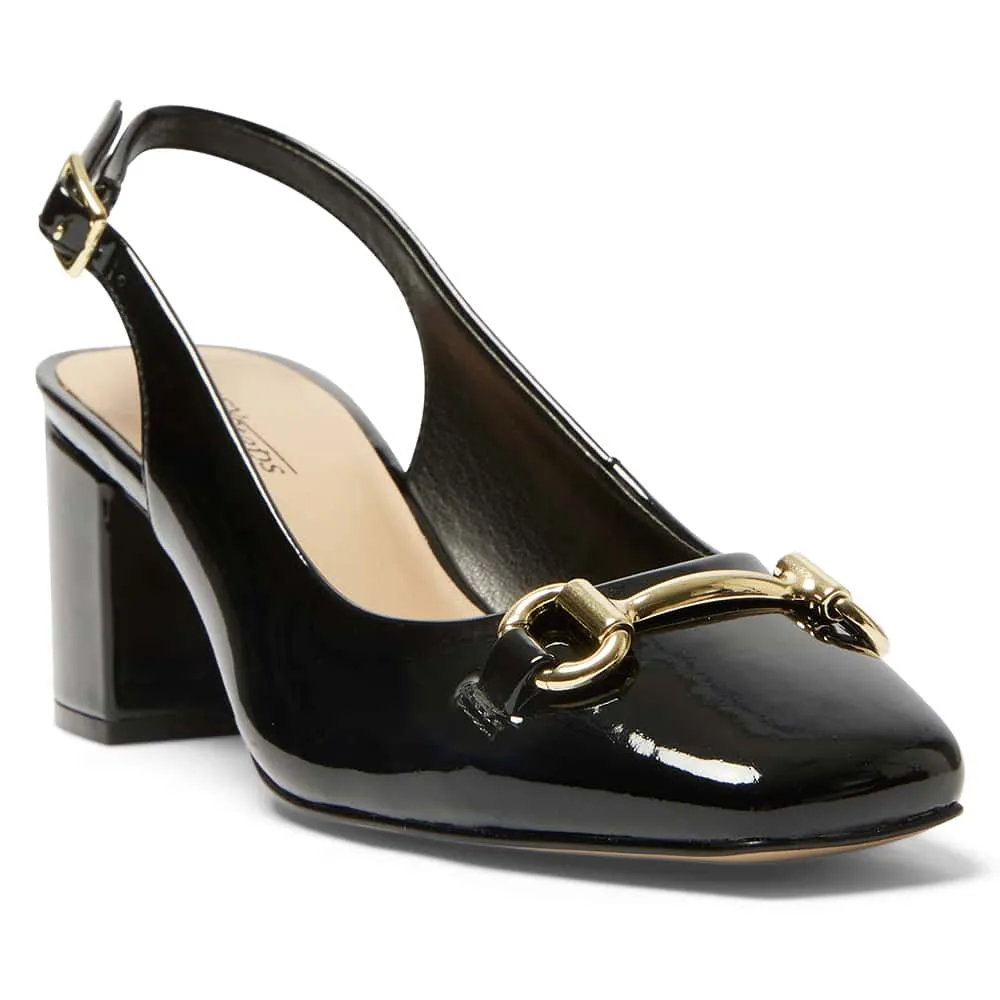 Goldie Heel in Black Patent