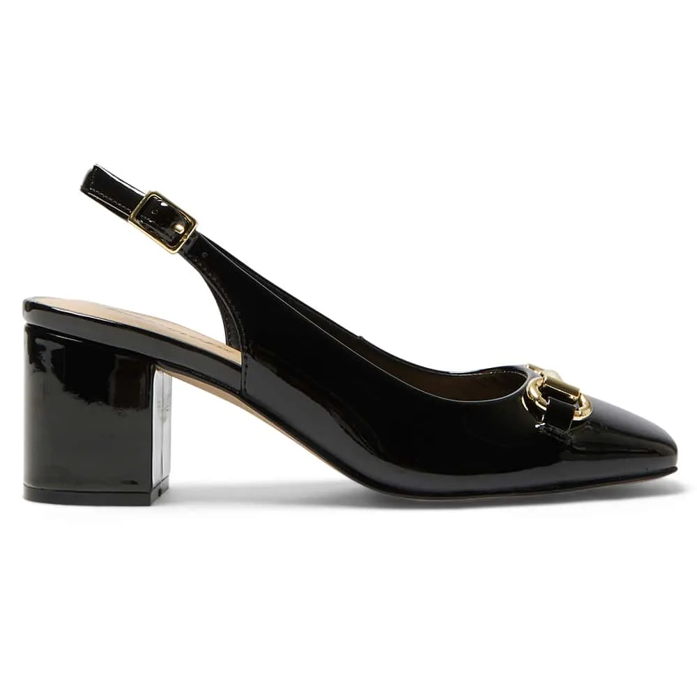 Goldie Heel in Black Patent