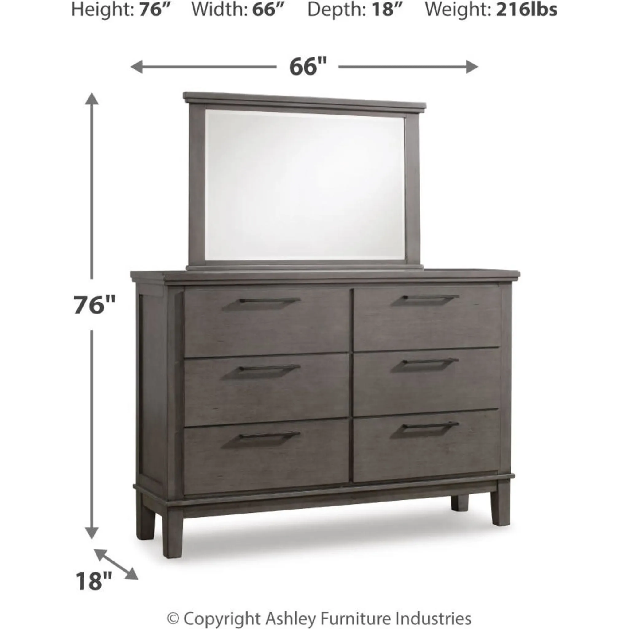 Hallanden Dresser and Mirror - Gray