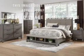 Hallanden King Panel Bed with Storage with Mirrored Dresser, Chest and Nightstand