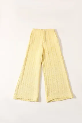 HANDWOVEN FLARED DOBBY TROUSERS