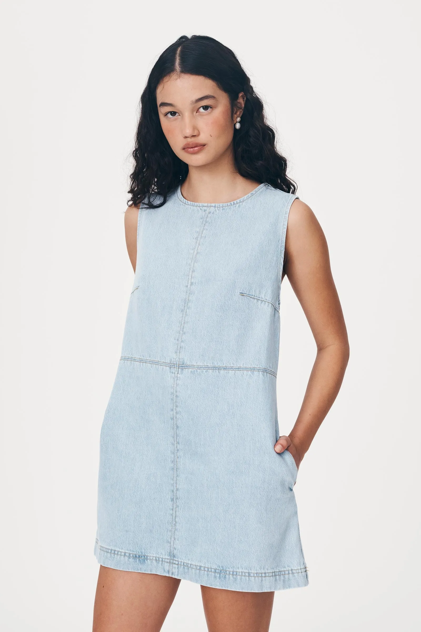 Jean Denim Mini Dress - Azul