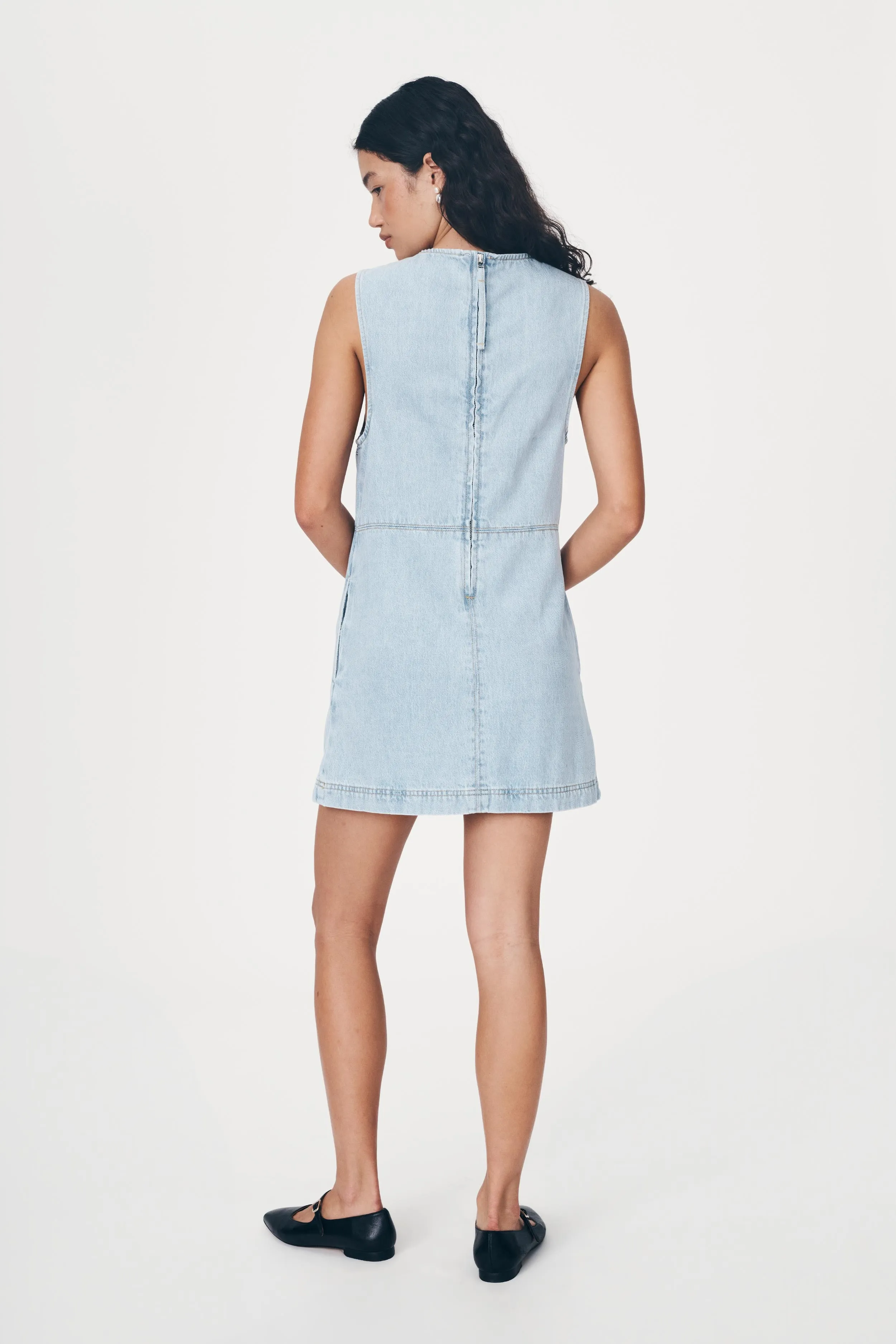 Jean Denim Mini Dress - Azul