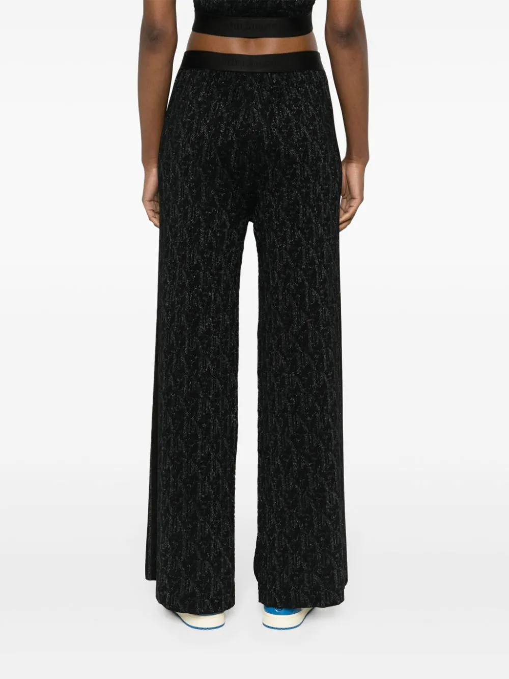 knitted flared trousers