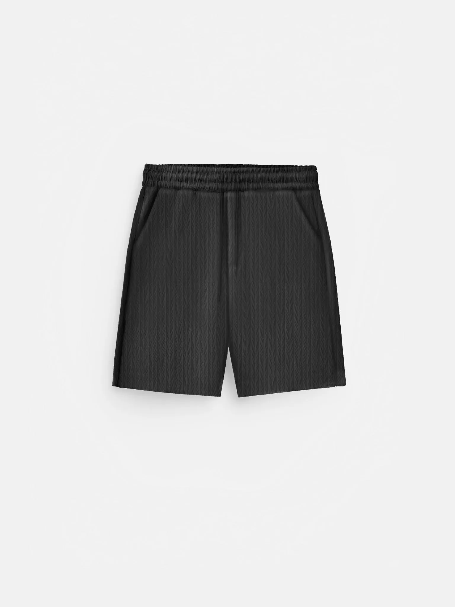 Loose Fit Structured Shorts - Black