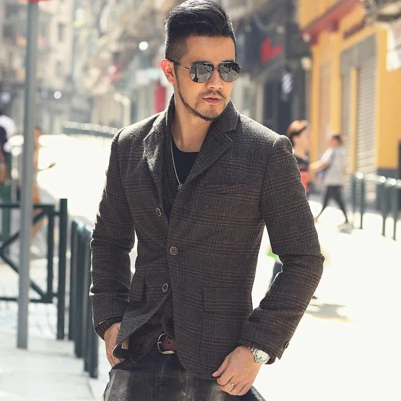 Men's Autumn/Winter Casual Plaid Blazer