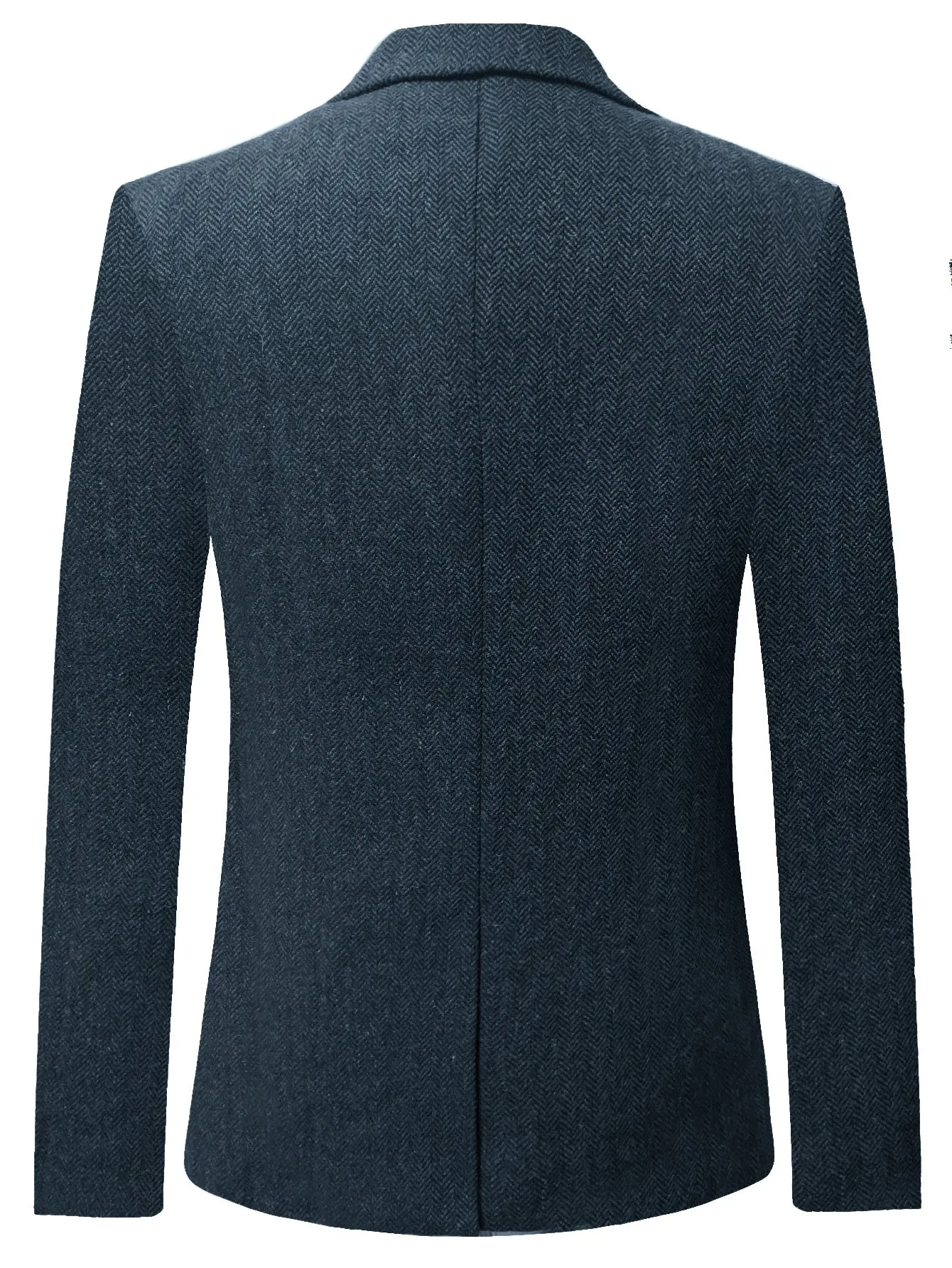 Navy Blue Flap Pocket Single Breasted Blazer