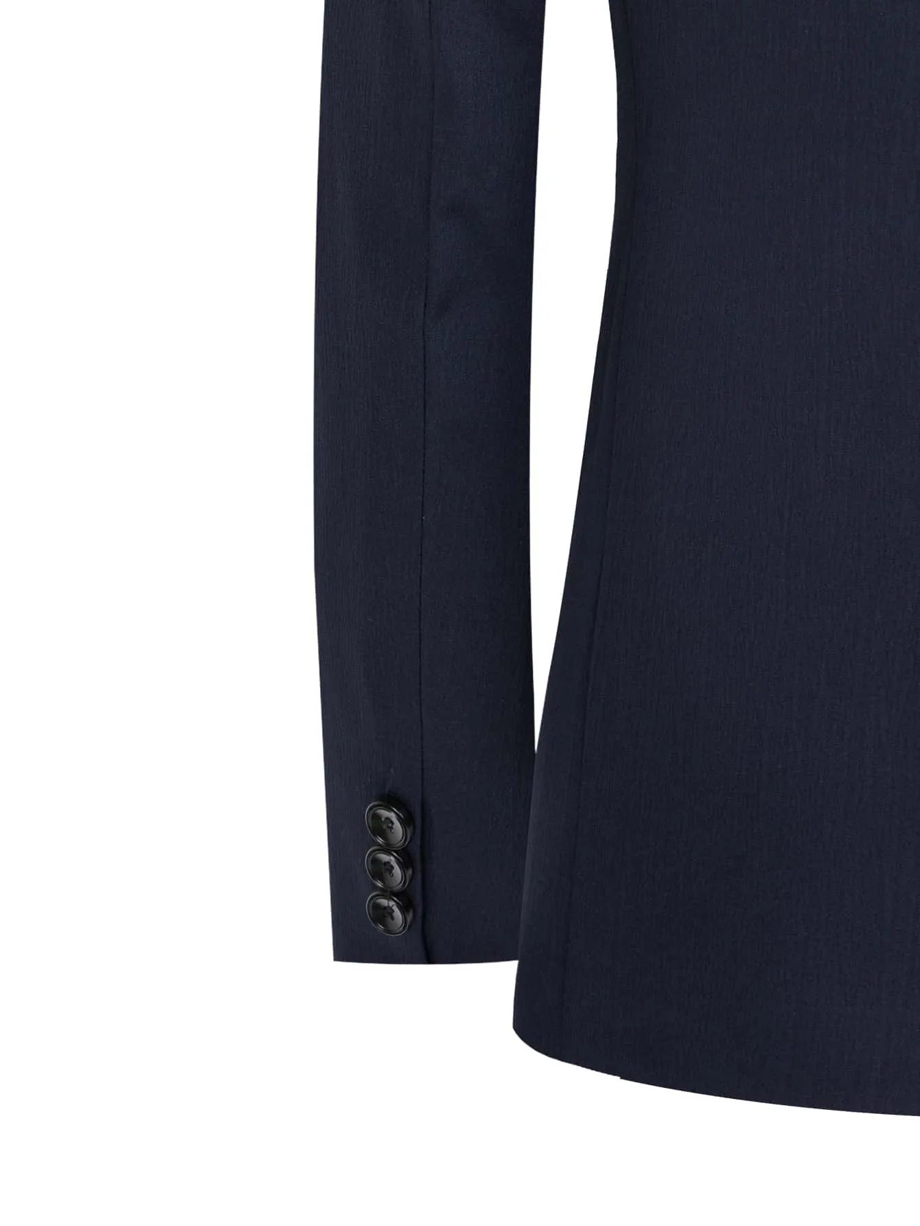 Navy Blue Single Breasted Lapel Neck Blazer